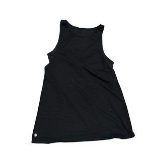 Athleta High Neck Black Tank Top Sz M Cut Out Back Sculptek Built In Bra